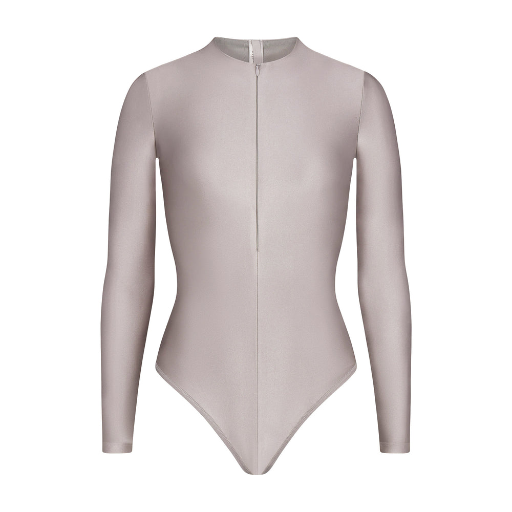 Skims DISCO Long Sleeve Bodysuit Zilver | ZBA-608193