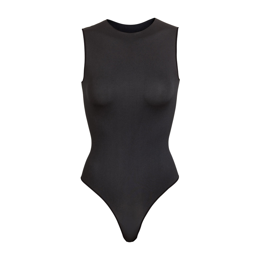 Skims ESSENTIAL CREW NECK Sleeveless Bodysuit Zwart | DRB-728315