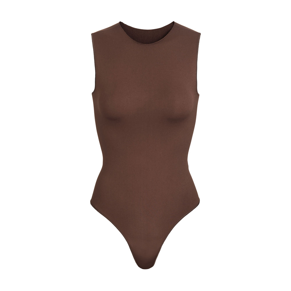 Skims ESSENTIAL CREW NECK Sleeveless Bodysuit Koffie | DRE-271590