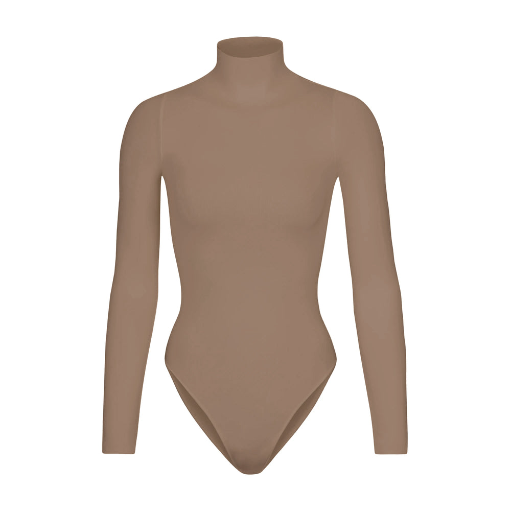 Skims ESSENTIAL MOCK NECK Long Sleeve Bodysuit Abrikoos | FDO-760482