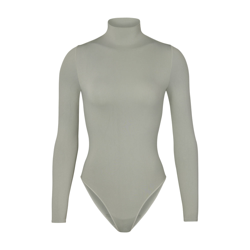 Skims ESSENTIAL MOCK NECK Long Sleeve Bodysuit Lichtgroen | GLK-021673