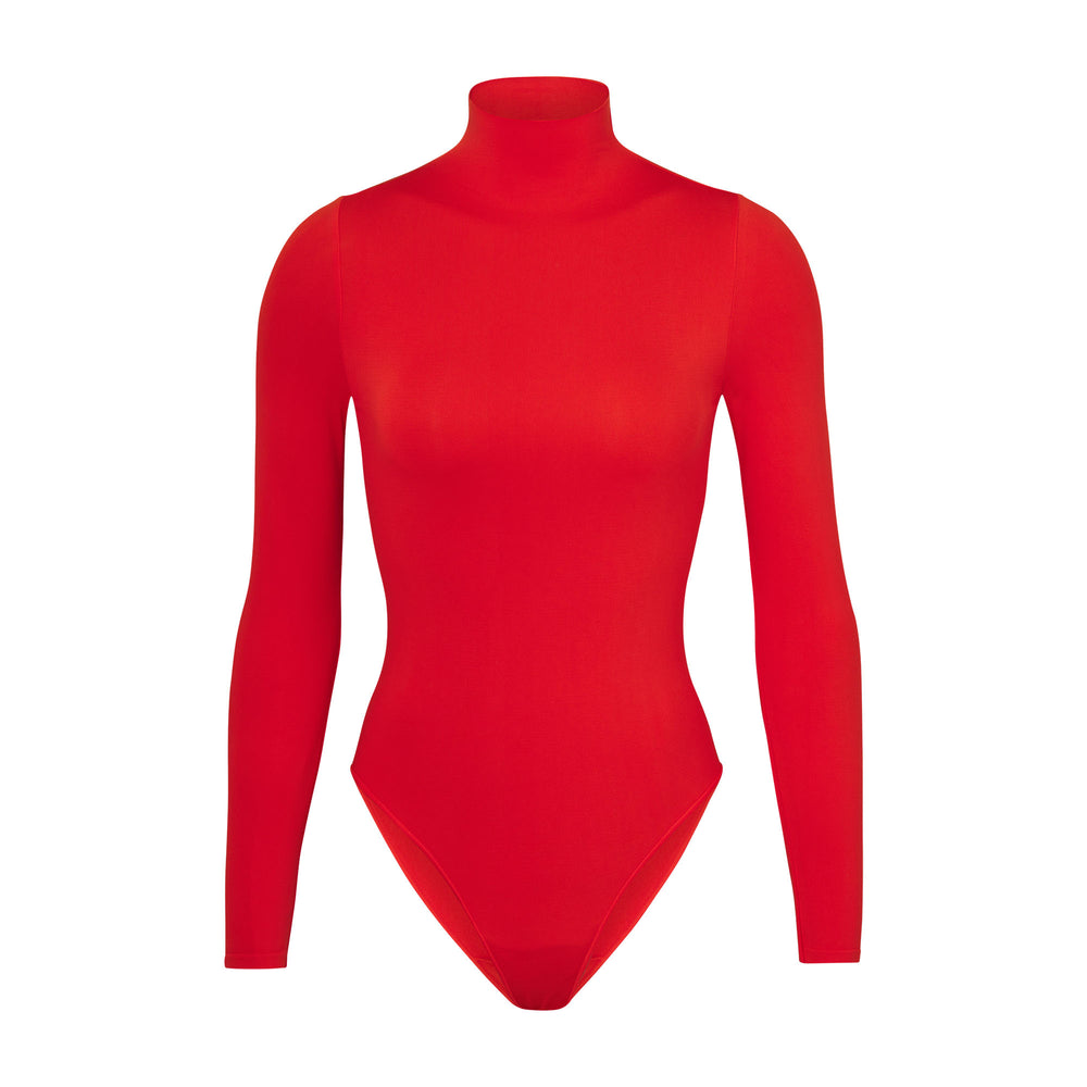 Skims ESSENTIAL MOCK NECK Long Sleeve Bodysuit Rood | LJB-240781