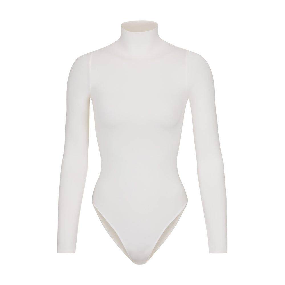 Skims ESSENTIAL MOCK NECK Long Sleeve Bodysuit Wit | OBR-180694