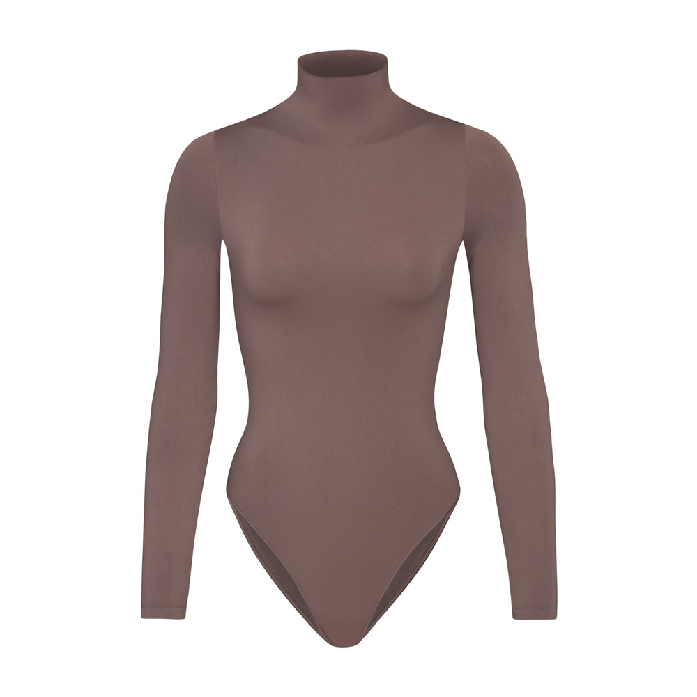 Skims ESSENTIAL MOCK NECK Long Sleeve Bodysuit Paars Grijs | URK-407365