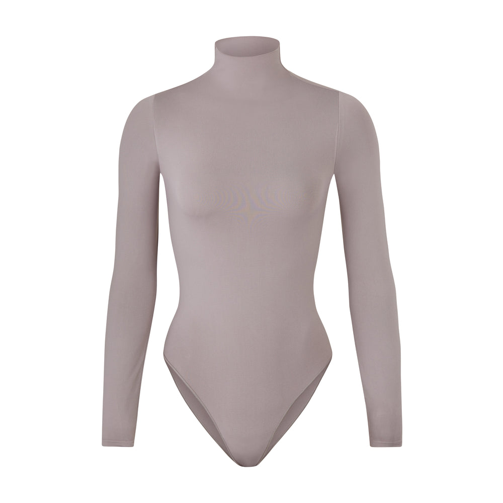 Skims ESSENTIAL MOCK NECK Long Sleeve Bodysuit Grijs | ZGS-749285