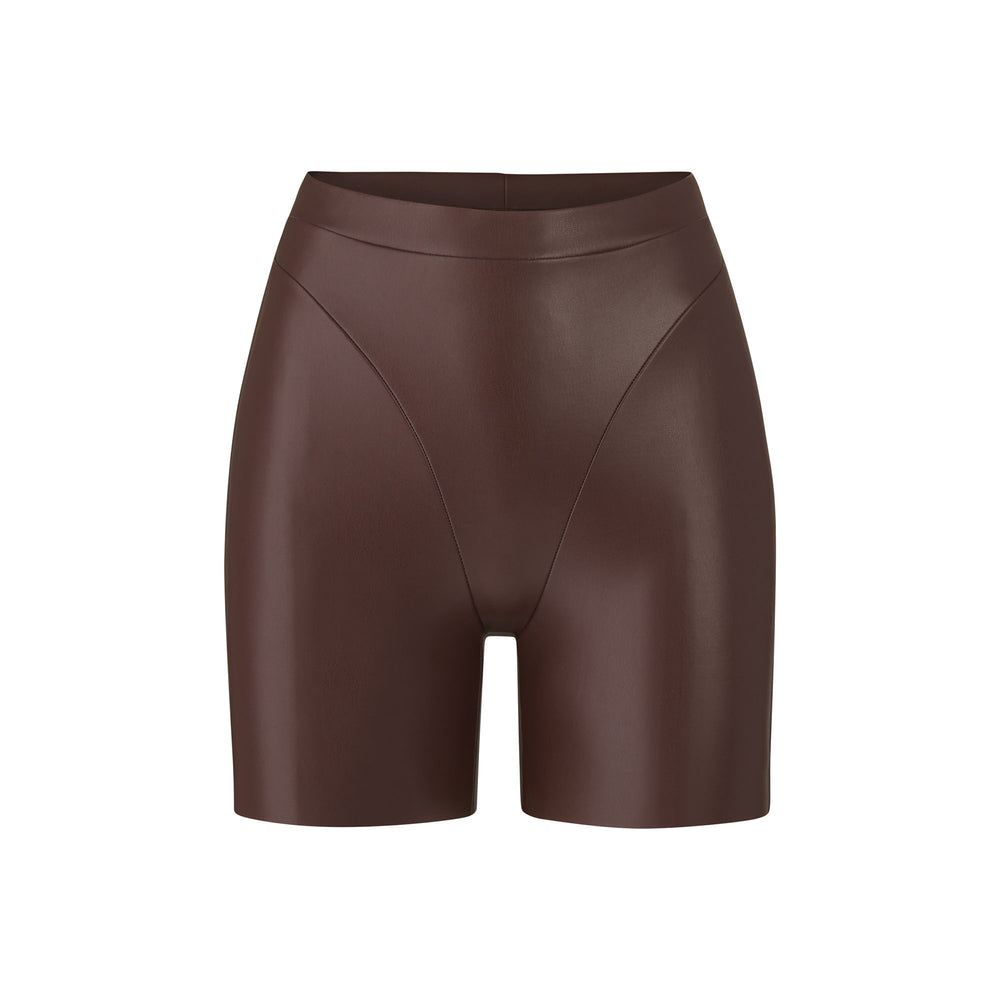 Skims FAUX LEATHER BIKER Korte Broek Chocola | ZCU-420763