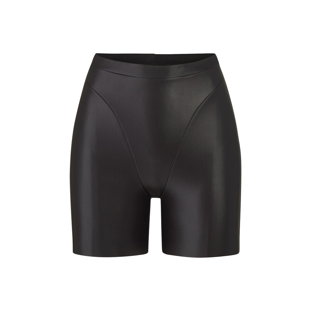 Skims FAUX LEATHER BIKER Korte Broek Zwart | ATX-637598