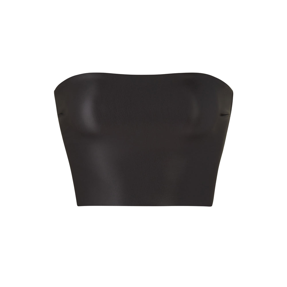 Skims FAUX LEATHER Bandeau Top Zwart | AKF-179830