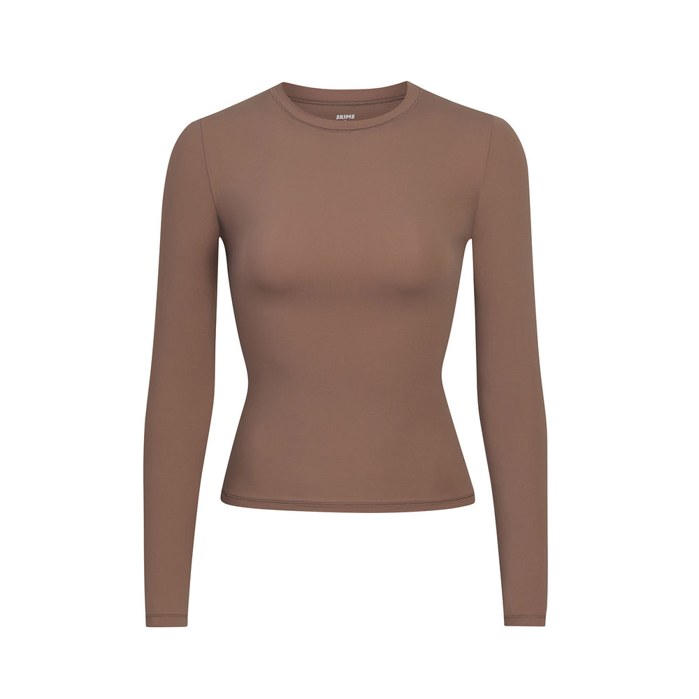 Skims FITS EVERYBODY LONG SLEEVE T-shirt Bruin | LIY-329750
