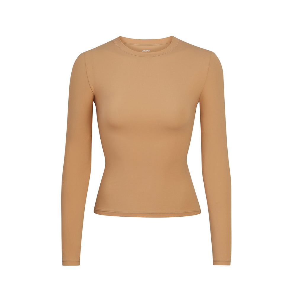 Skims FITS EVERYBODY LONG SLEEVE T-shirt Beige | USZ-059641