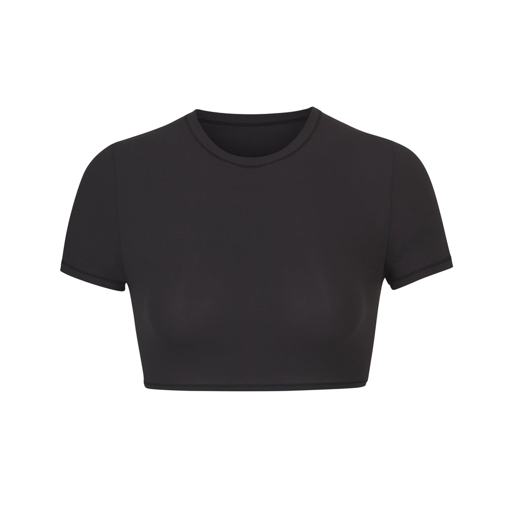 Skims FITS EVERYBODY SUPER CROPPED T-shirt Zwart | GJV-514093