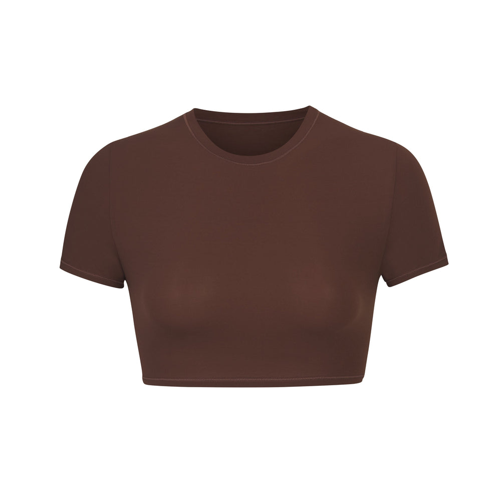 Skims FITS EVERYBODY SUPER CROPPED T-shirt Chocola | MTA-082719