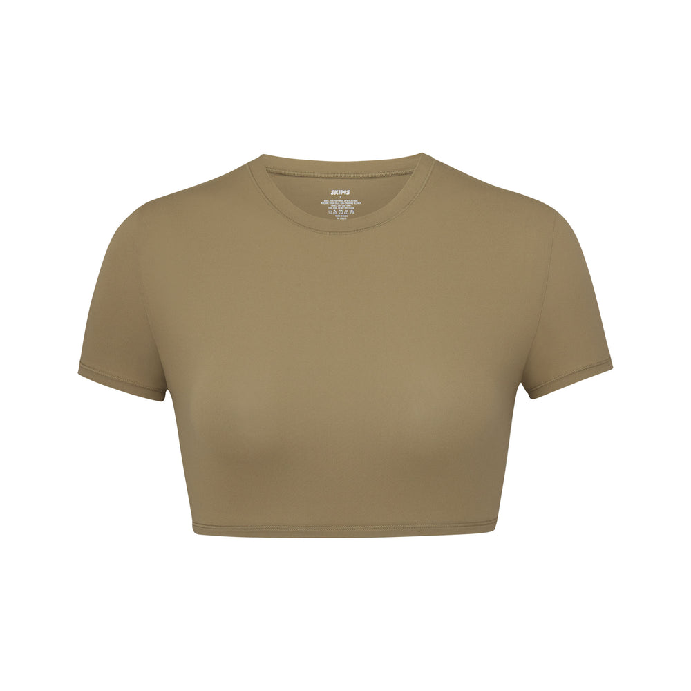 Skims FITS EVERYBODY SUPER CROPPED T-shirt Khaki | QST-508643
