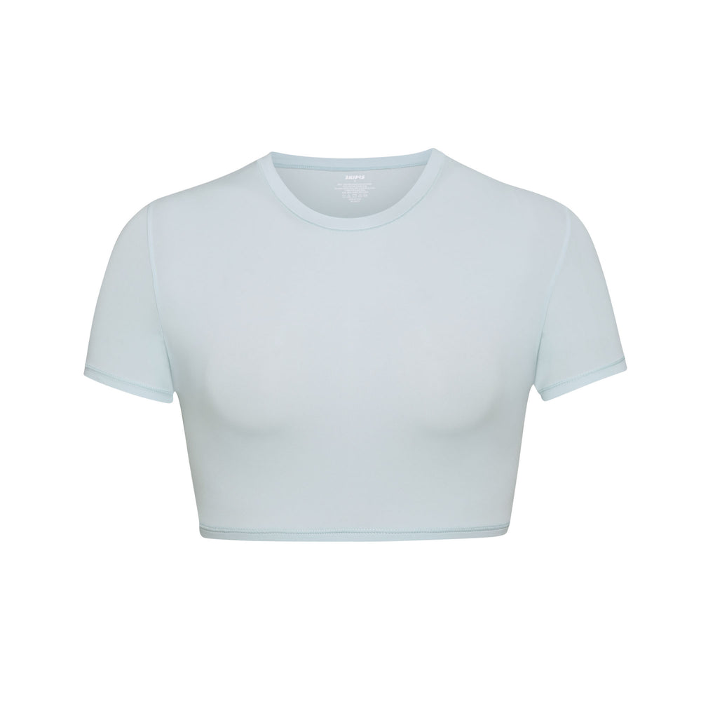 Skims FITS EVERYBODY SUPER CROPPED T-shirt Blauw | XAO-743509