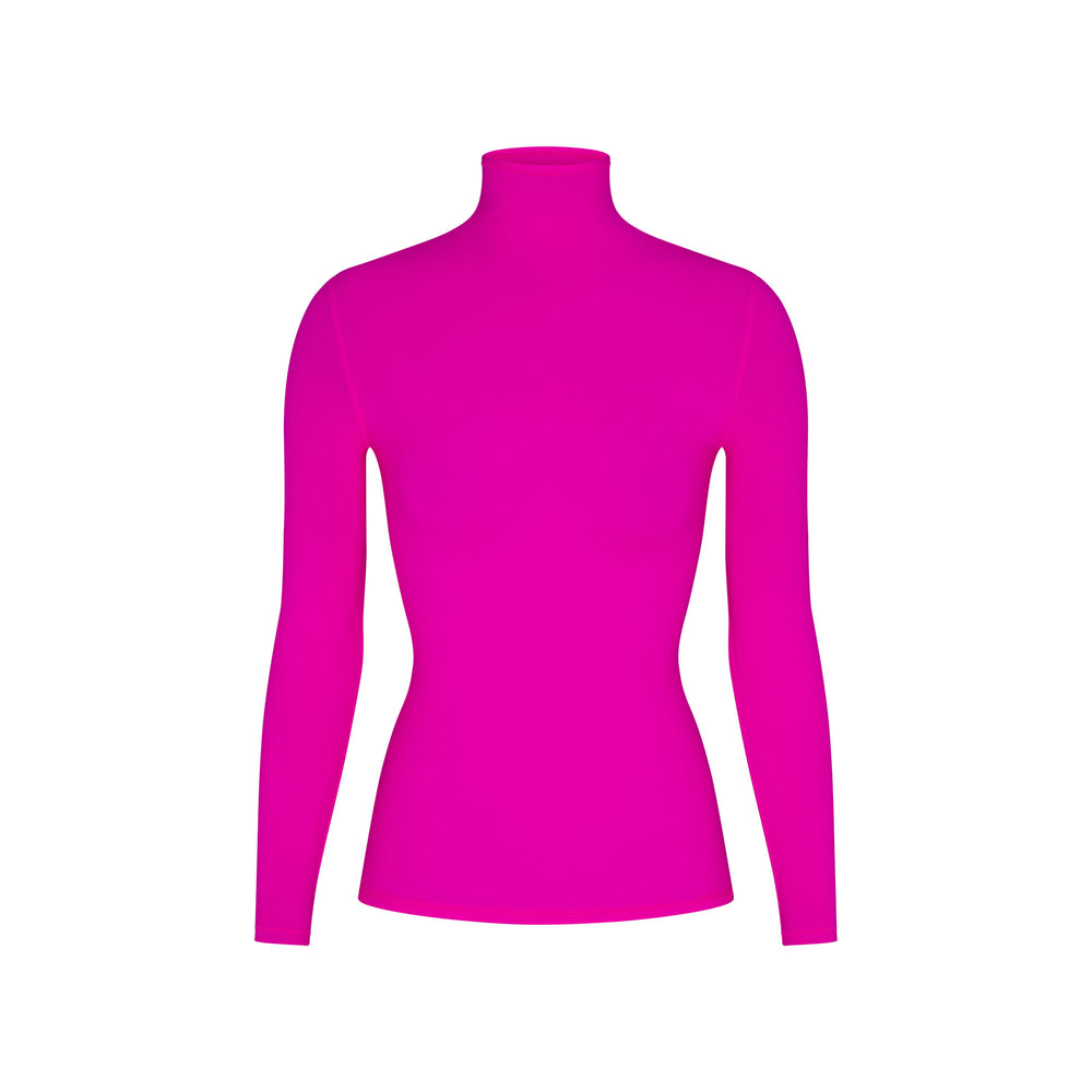 Skims FITS EVERYBODY TURTLENECK T-shirt Fuchsie | ENX-190275