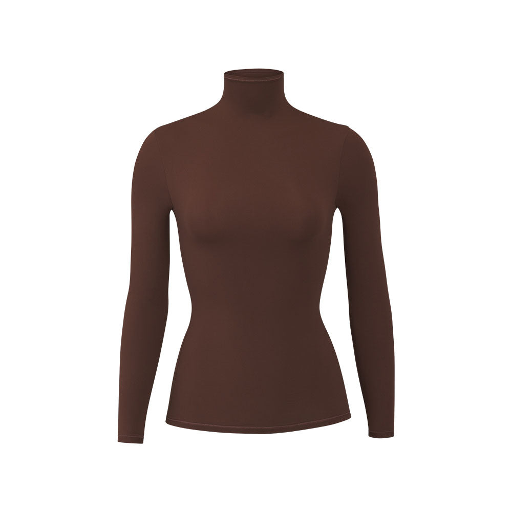 Skims FITS EVERYBODY TURTLENECK T-shirt Chocola | UNZ-940836