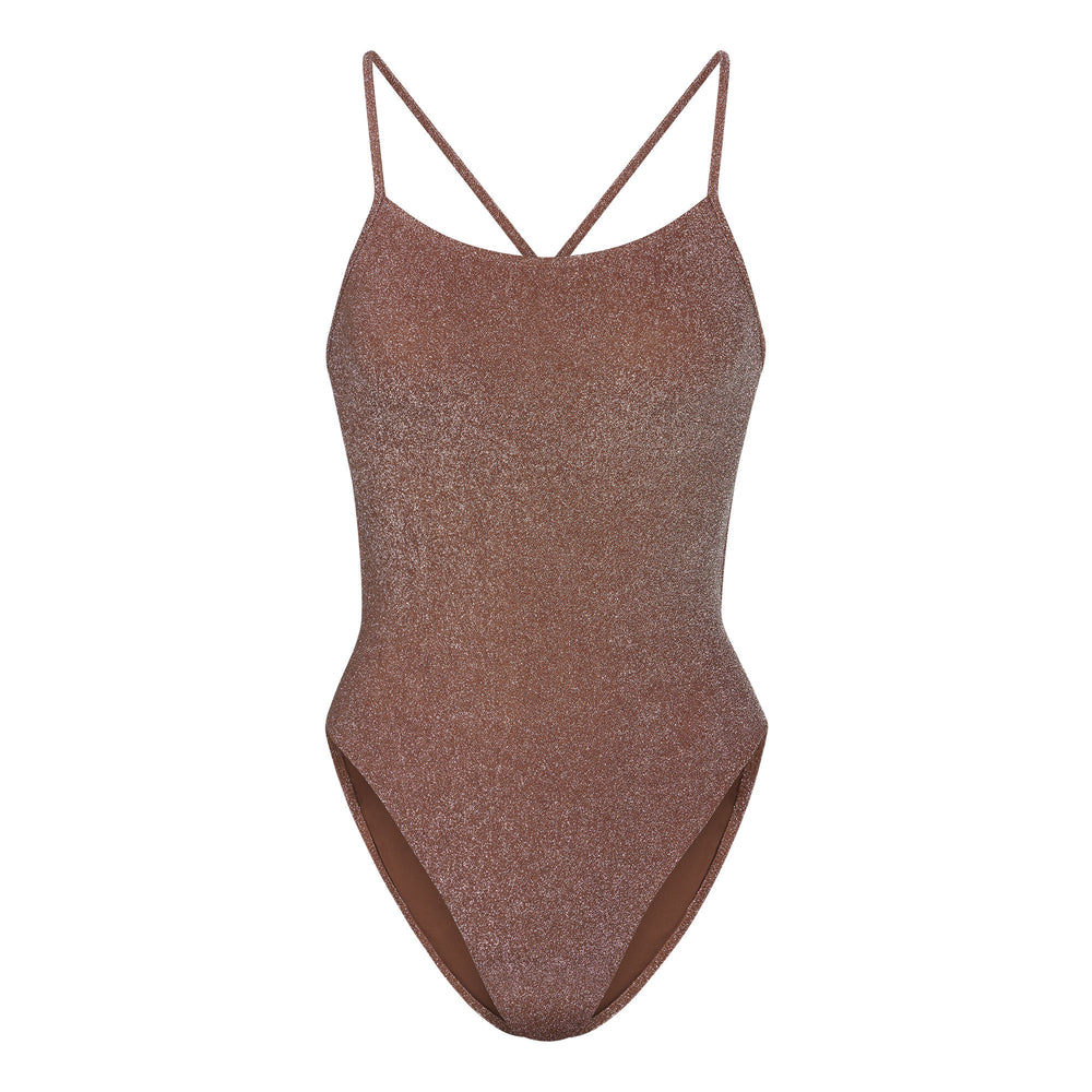 Skims GLITTER SWIM One Piece Bruin | POQ-912680