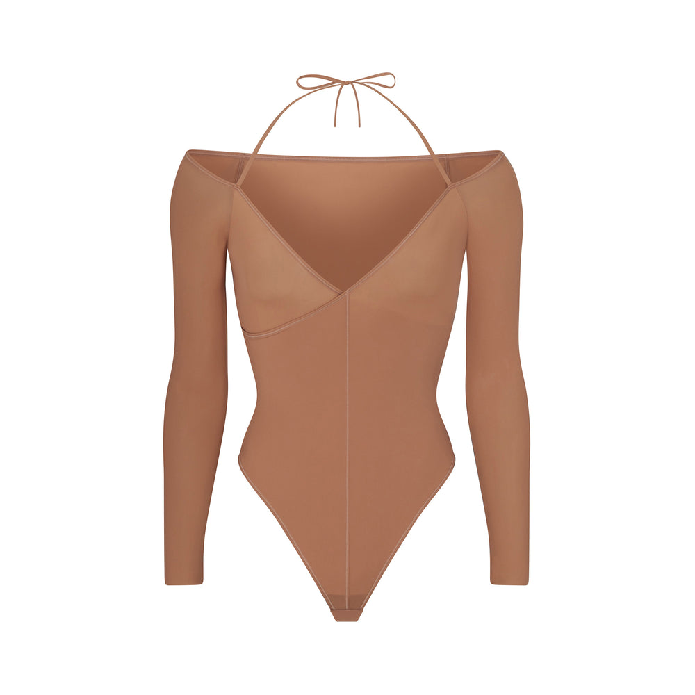 Skims JELLY SHEER Off The Shoulder Bodysuit Abrikoos | DZH-387640