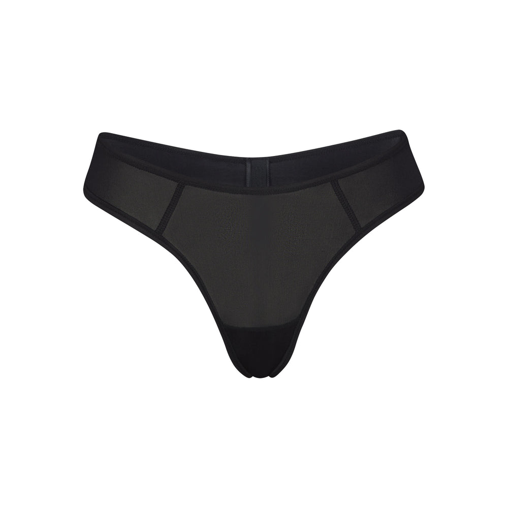 Skims JELLY SHEER SEAMED DIPPED Thong Zwart | EFL-920783