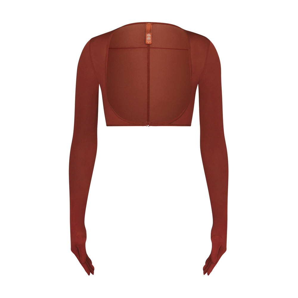 Skims JELLY SHEER SHOULDER SLEEVE Top Bruin | TSN-423059