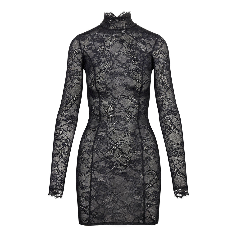 Skims LACE TURTLENECK Dress Zwart | GSW-132456
