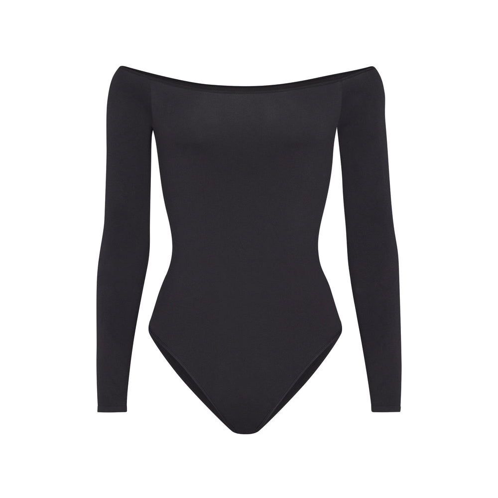 Skims LIGHT ESSENTIAL Off The Shoulder Bodysuit Zwart | ASM-947380