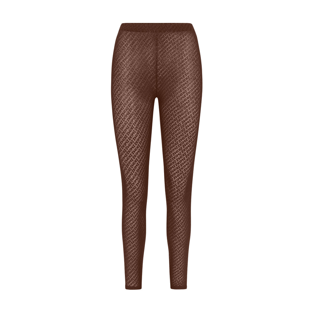 Skims LOGO MESH FOIL Leggings Chocola | CGF-025187