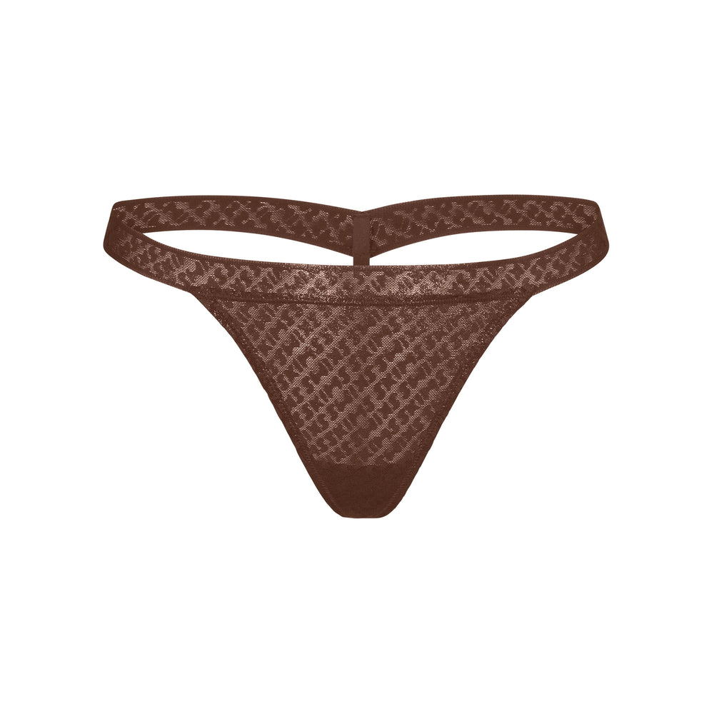 Skims LOGO MESH FOIL SKIMPY Thong Chocola | TSO-580934