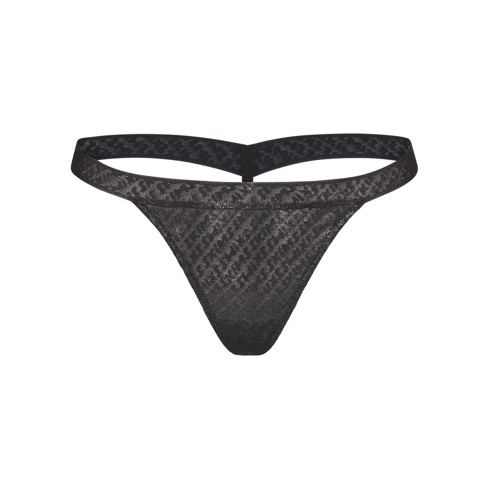 Skims LOGO MESH FOIL SKIMPY Thong Zwart | ORD-937216