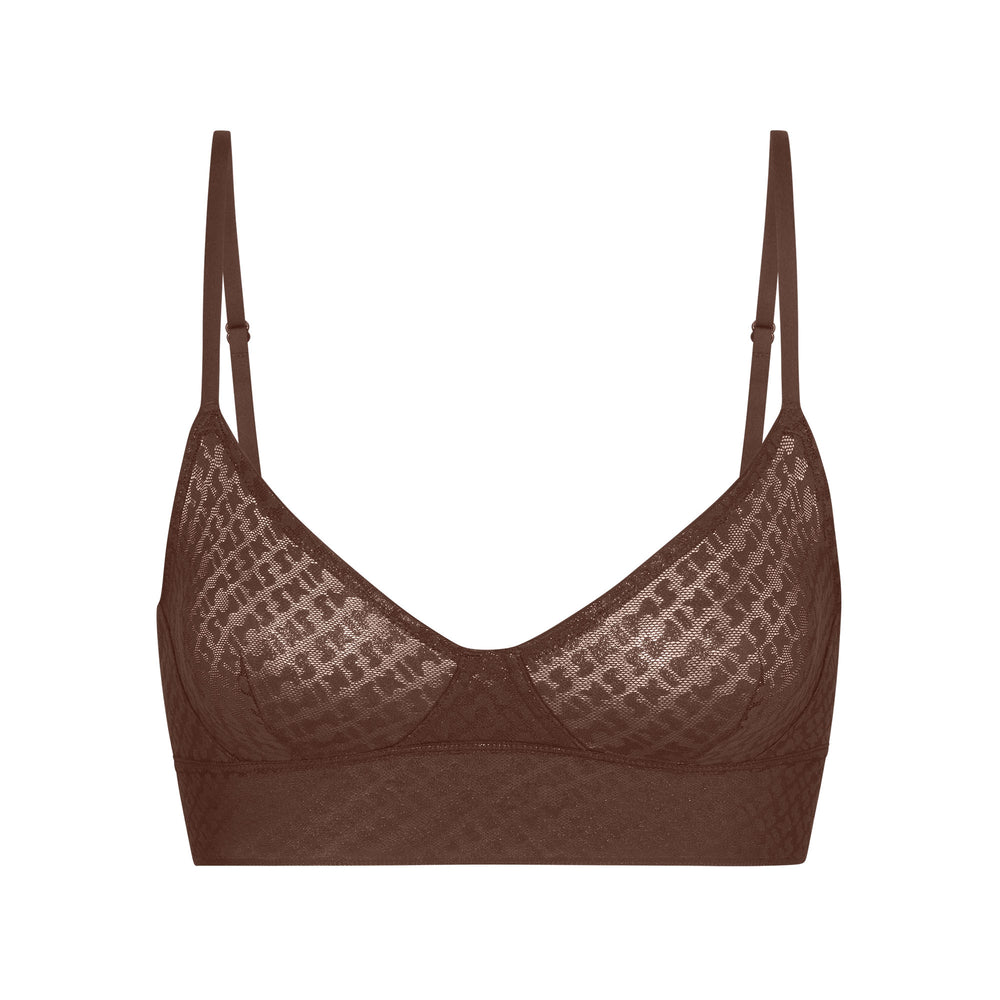 Skims LOGO MESH FOIL TRIANGLE Bralette Chocola | RFS-139785