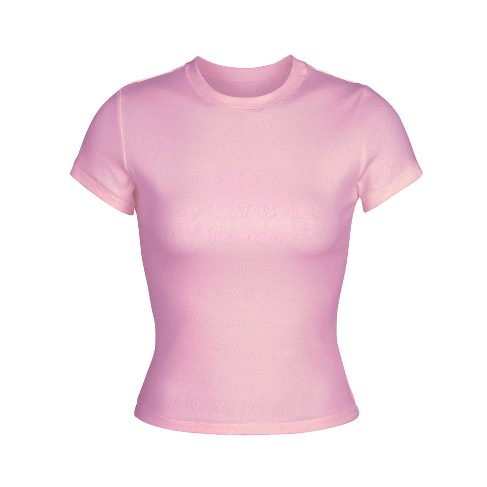 Skims LOGO POINTELLE T-shirt Roze | XPU-452386