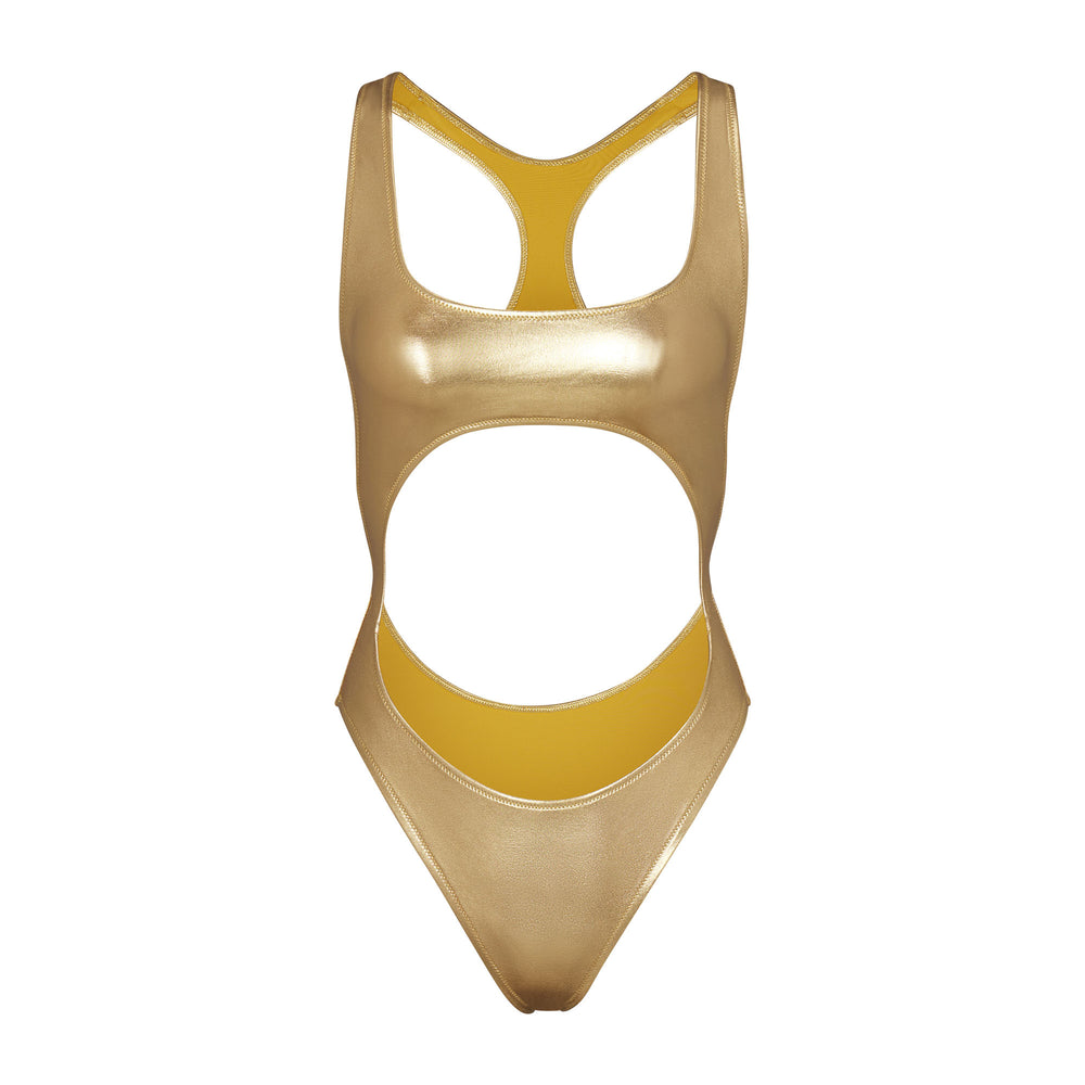 Skims METALLIC SWIM CUT-OUT MONOKINI One Piece Goud | TVL-463198