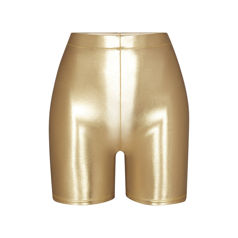 Skims METALLIC SWIM MID WAIST SHORT Cover-ups Goud | GRB-501873