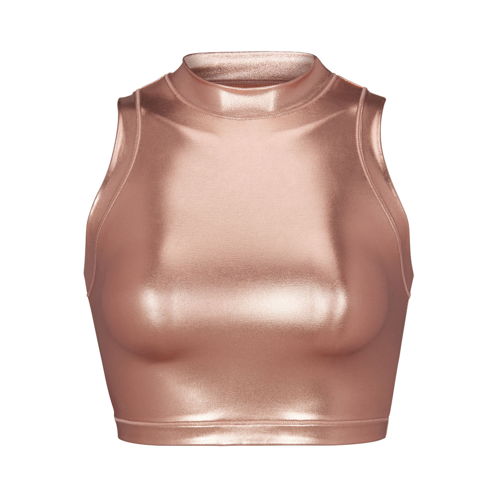 Skims METALLIC SWIM MOCK NECK TANK Two Pieces Roze Goud | QRL-067913