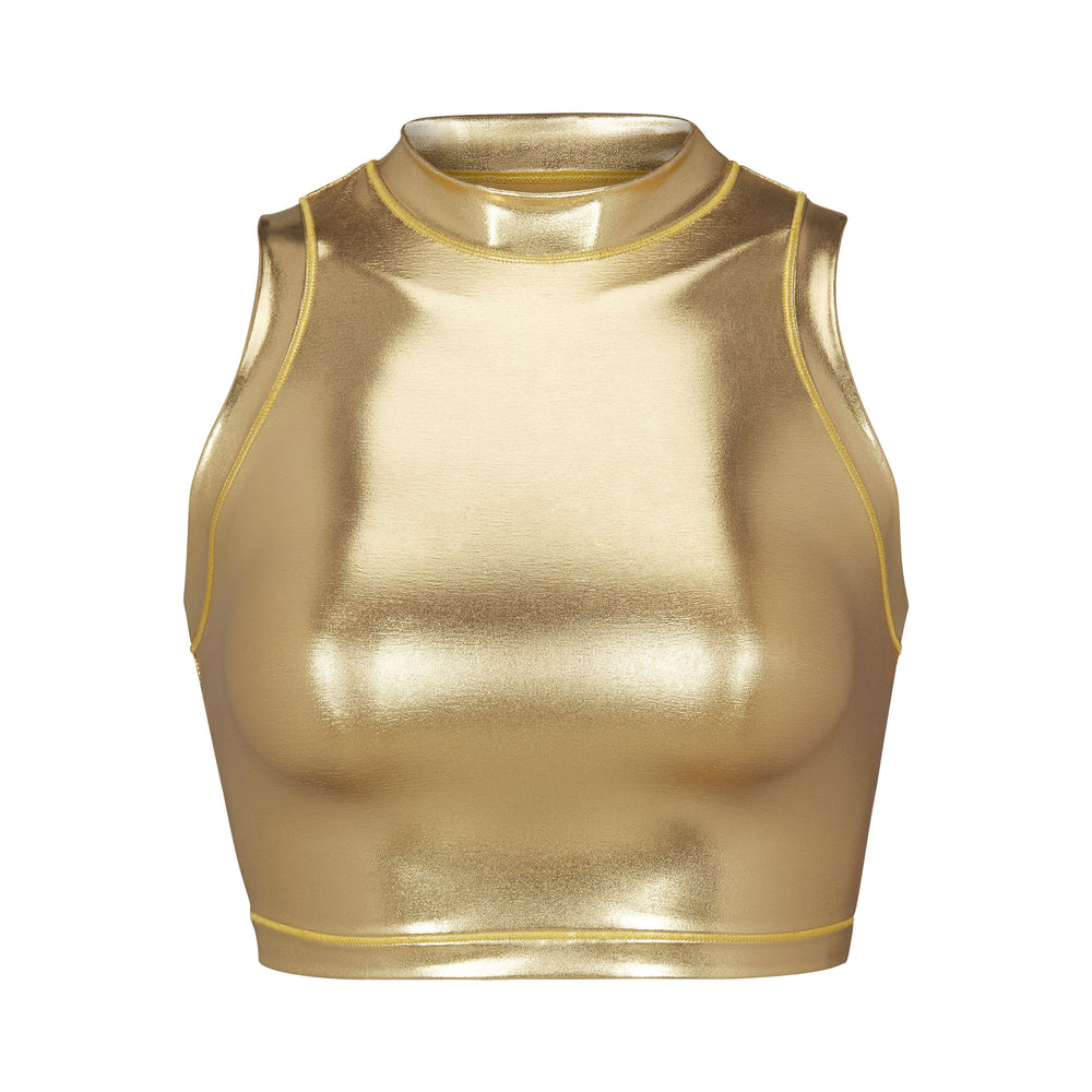 Skims METALLIC SWIM MOCK NECK TANK Two Pieces Goud | ZFK-125046