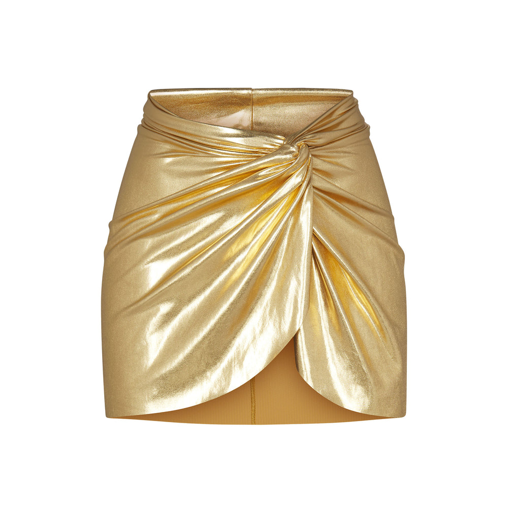 Skims METALLIC SWIM SARONG MINI SKIRT Two Pieces Goud | CGA-954021