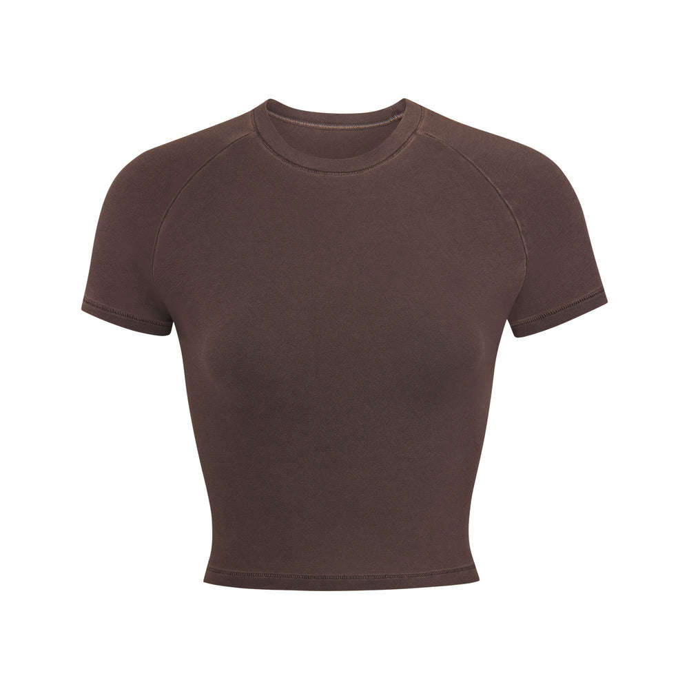 Skims NEW VINTAGE CROPPED RAGLAN T-shirt Chocola | CGH-618493