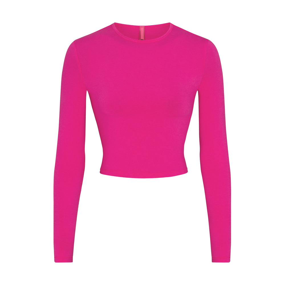 Skims NEW VINTAGE LONG SLEEVE T-shirt Fuchsie | DHE-605143