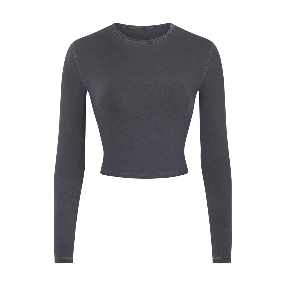 Skims NEW VINTAGE LONG SLEEVE T-shirt Lichtturkoois Zwart | DCW-218597