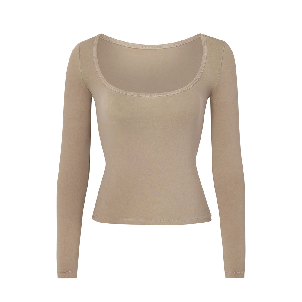 Skims NEW VINTAGE SCOOP LONG SLEEVE T-shirt Abrikoos | SYU-930618