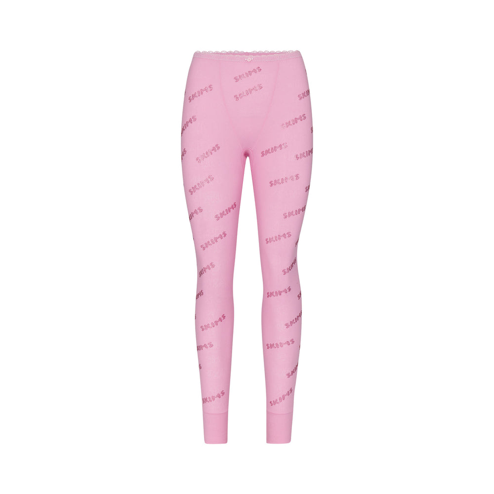 Skims RHINESTONE LOGO POINTELLE Leggings Roze | XPQ-378964