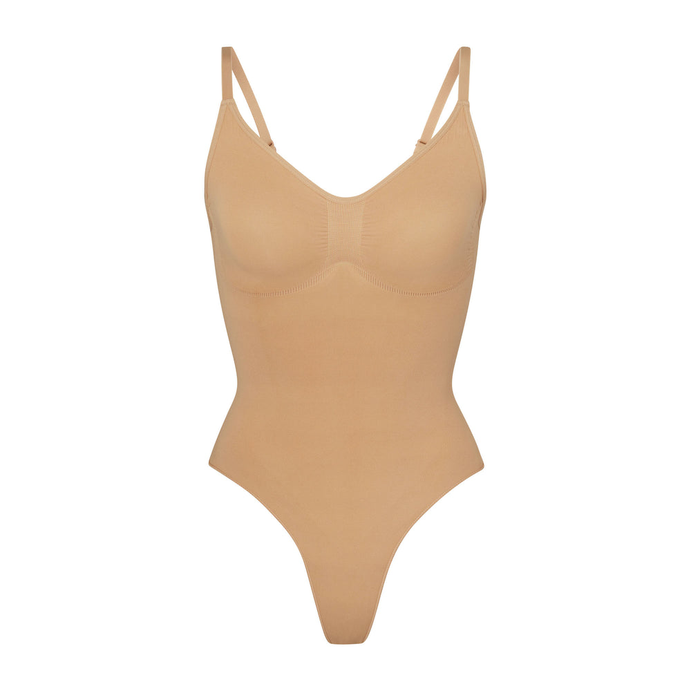 Skims SCULPTING THONG Bodysuit Beige | XTH-389251