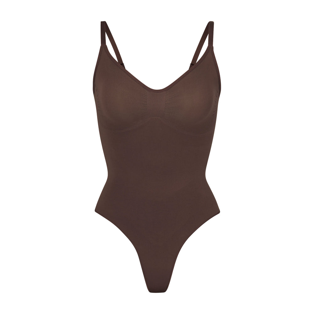 Skims SCULPTING THONG Bodysuit Chocola | RXW-540713
