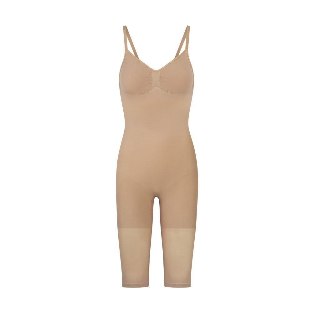Skims SEAMLESS SCULPT WITH HOSIERY LEG Low Back Bodysuit Beige | MXW-516239