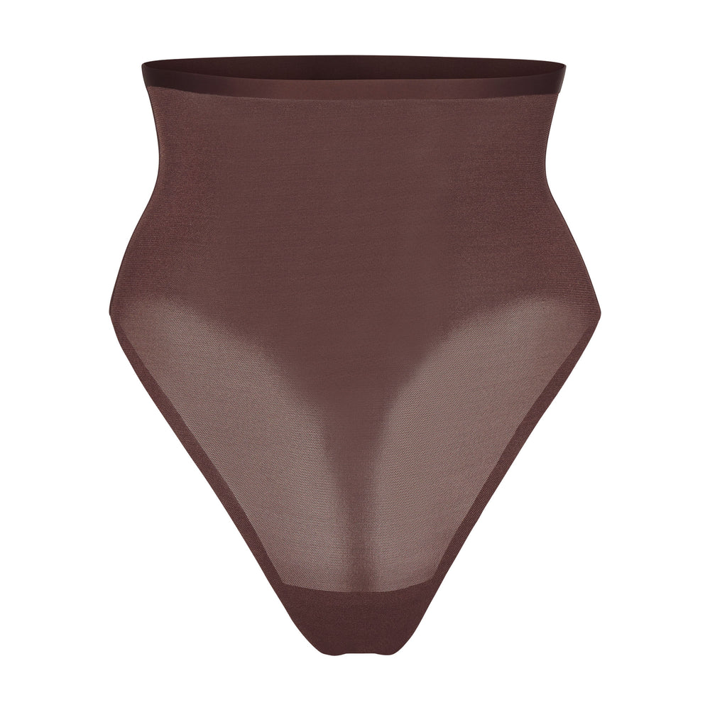 Skims SHEER SCULPT HIGH WAIST Thong Chocola | DOZ-578063