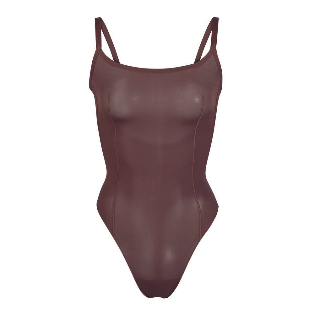 Skims SHEER SCULPT THONG Bodysuit Chocola | BCH-607194