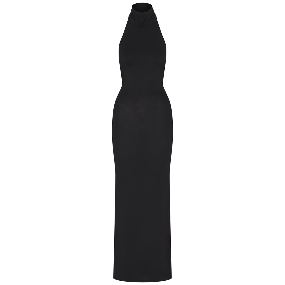 Skims SMOOTH LOUNGE LOW BACK HALTER Dress Zwart | IWH-513706