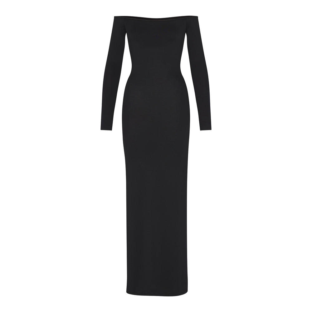 Skims SMOOTH LOUNGE OFF THE SHOULDER Dress Zwart | QNK-087563