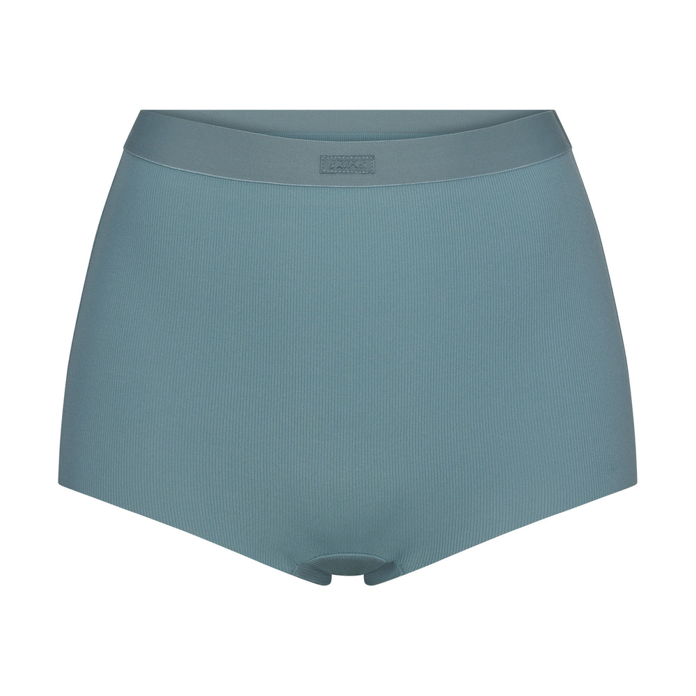 Skims SMOOTH RIB Boy Short Blauw | JEG-458170
