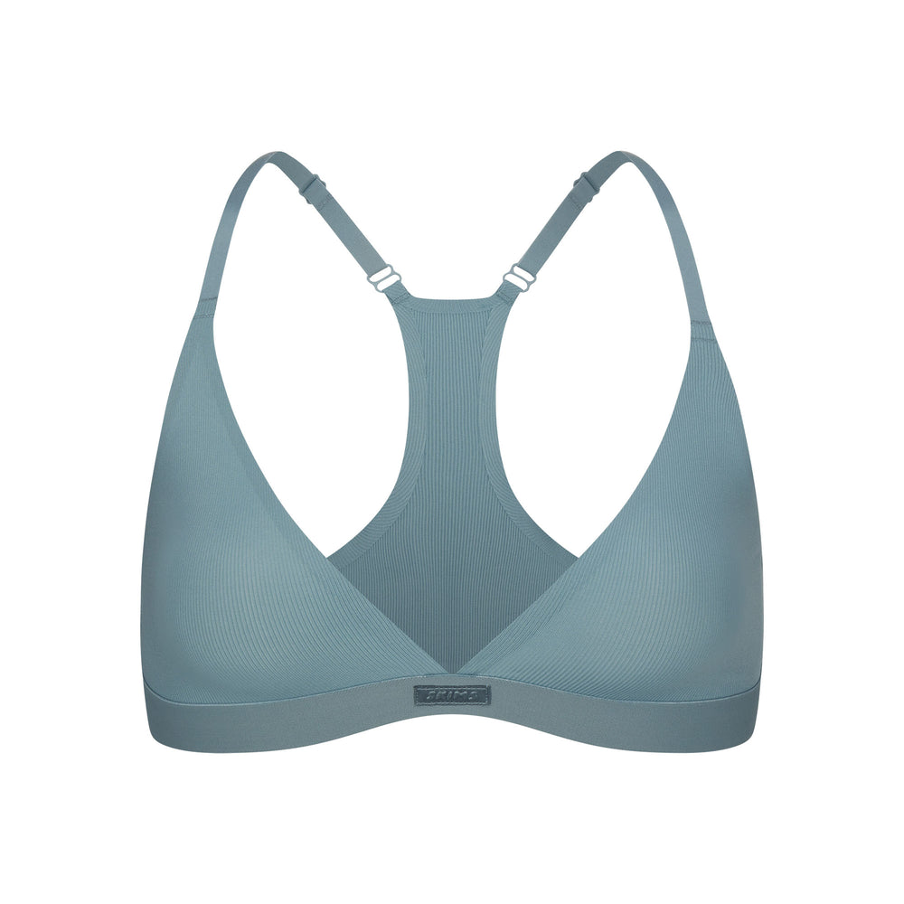 Skims SMOOTH RIB RACERBACK TRIANGLE Bralette Blauw | SDR-216950